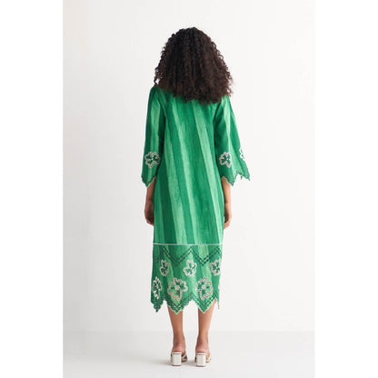 Shivani Bhargava Green Colossal Cutwork Dress