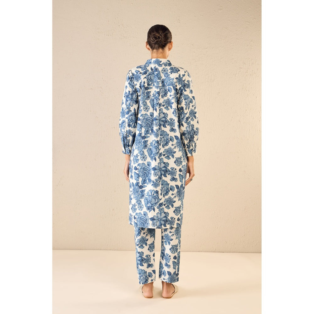 Shivani Bhargava Blue Blossom Co-Ord (Set of 2)