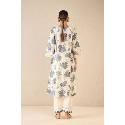 Shivani Bhargava Blue Floral Kurta with Pant and Dupatta (Set of 3)