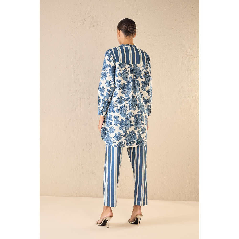 Shivani Bhargava Blue Floral Co-Ord (Set of 2)