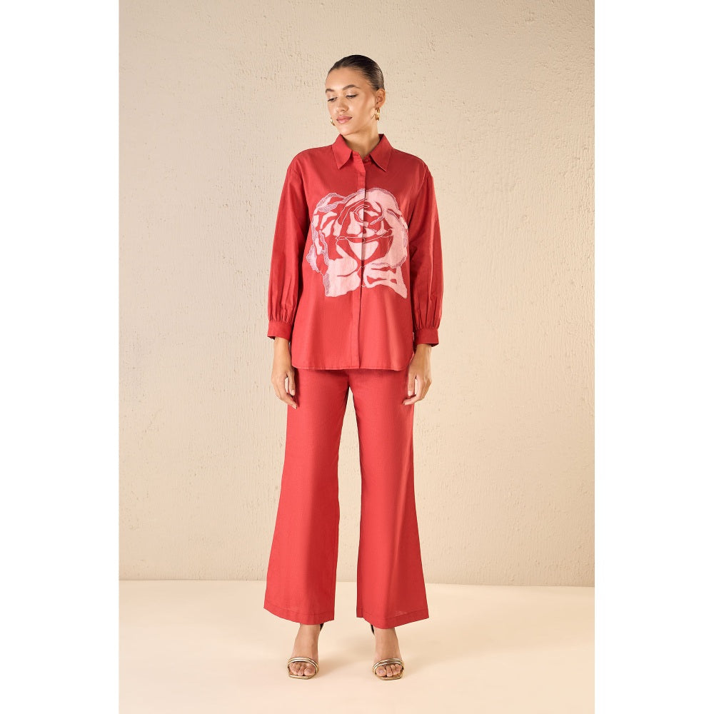 Shivani Bhargava Rose Dream Red Oversize-Ord (Set of 2)