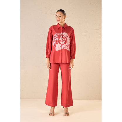 Shivani Bhargava Rose Dream Red Oversize-Ord (Set of 2)