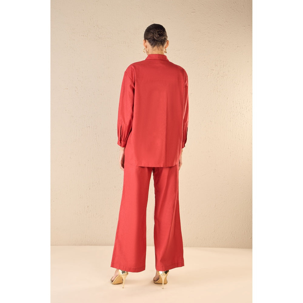 Shivani Bhargava Rose Dream Red Oversize-Ord (Set of 2)