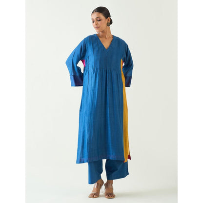 Shivani Bhargava Blue Kriya Cotton Silk Kurta with Pant and Dupatta (Set of 3)