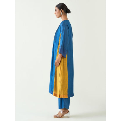 Shivani Bhargava Blue Kriya Cotton Silk Kurta with Pant and Dupatta (Set of 3)