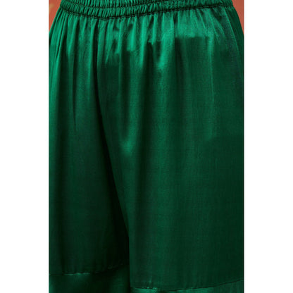 Shivani Bhargava Heena Emerald Silk Embroidered Kurta with Sharara and Dupatta (Set of 3)