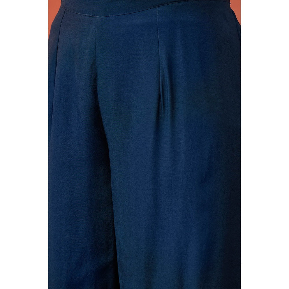 Shivani Bhargava Bela Blue Chintz Embroidered Anarkali with Pant and Dupatta (Set of 3)