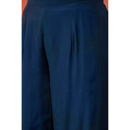 Shivani Bhargava Bela Blue Chintz Embroidered Anarkali with Pant and Dupatta (Set of 3)