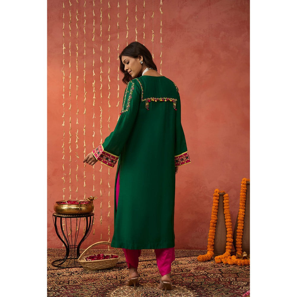 Shivani Bhargava Yukta Embroidered Kurta with Dhoti and Dupatta (Set of 3)