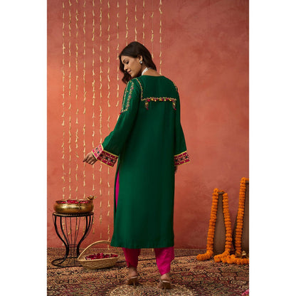 Shivani Bhargava Yukta Embroidered Kurta with Dhoti and Dupatta (Set of 3)