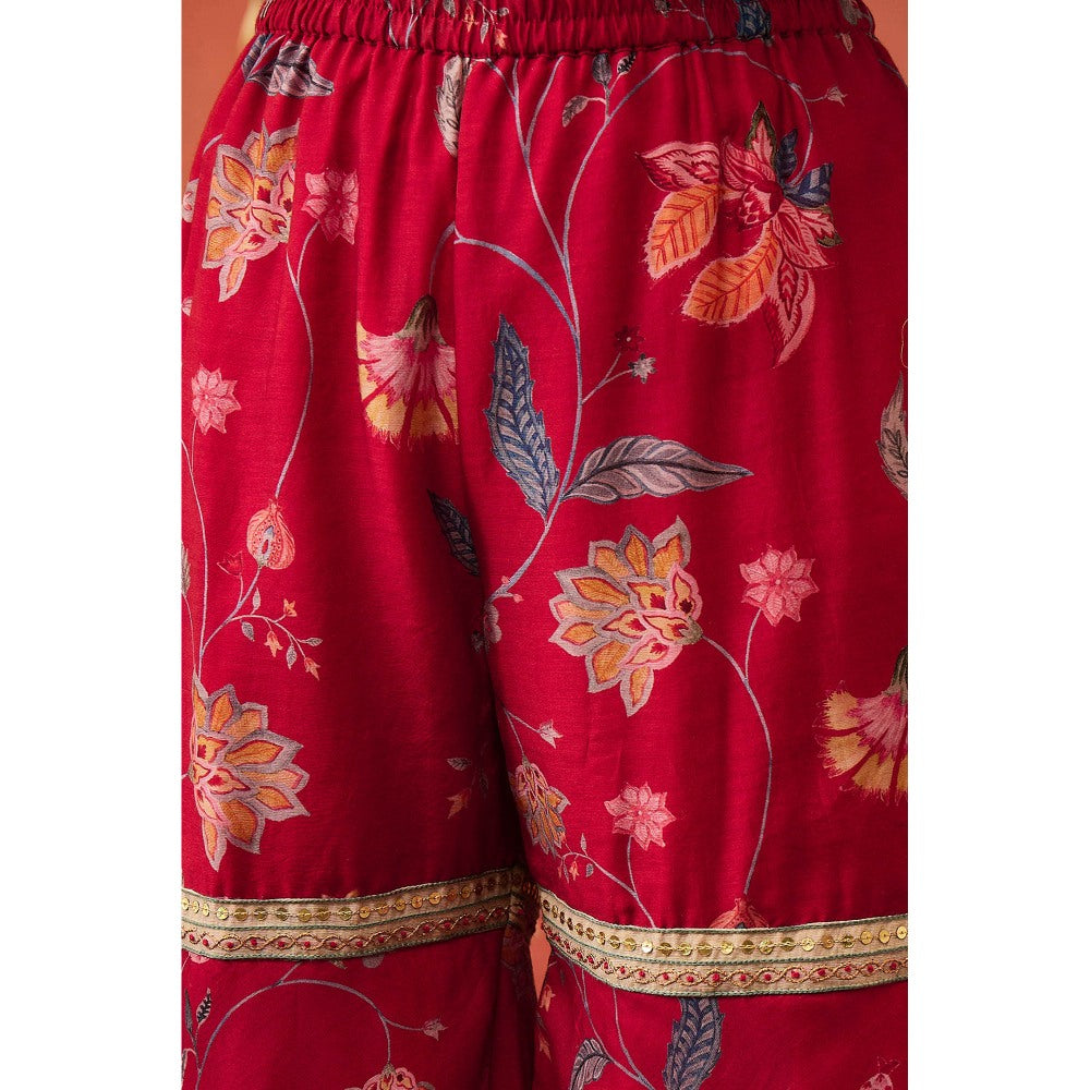Shivani Bhargava Diya Chintz Embroidered Short Kurta with Sharara and Dupatta (Set of 3)