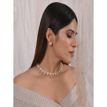 Shlok Jewels Monk Jadau Kundan Neklace Set
