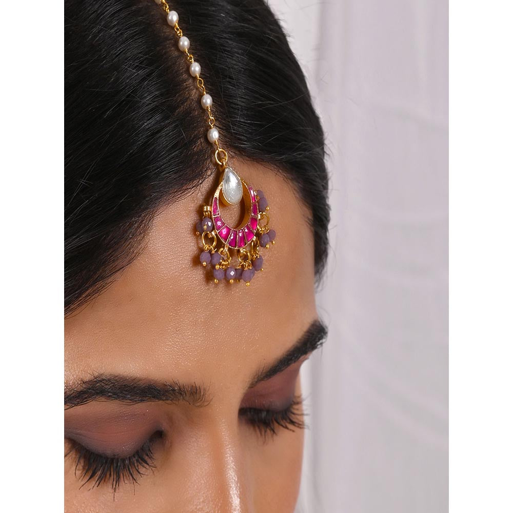 Shlok Jewels Sukirti Chand Kundan Maang Tika