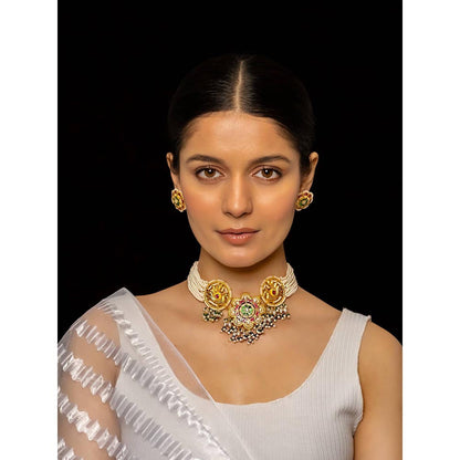 Shlok Jewels Kamadhenu Choker & Earring Set