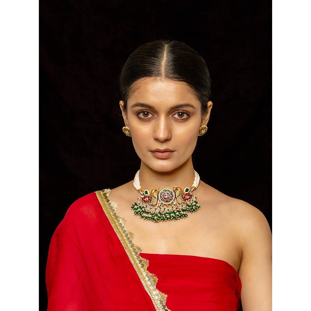 Shlok Jewels Sureen Choker & Earring Set