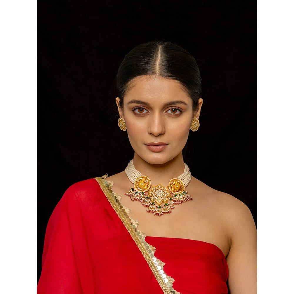 Shlok Jewels Teer Choker & Earring Set