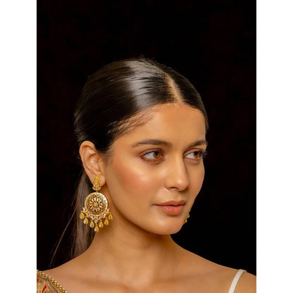 Shlok Jewels Vaibhava Chandbali Earrings