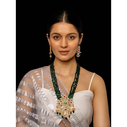 Shlok Jewels Manikya Pendant Necklace & Earring Set
