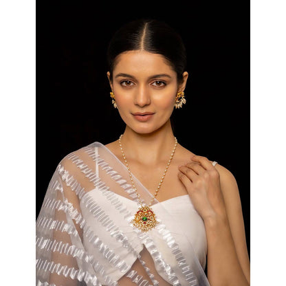 Shlok Jewels Chandrakanta Pendant Necklace & Earring Set
