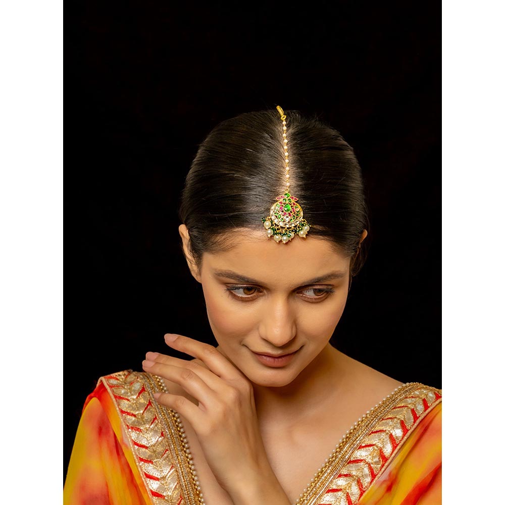 Shlok Jewels Aziza Maang Tika