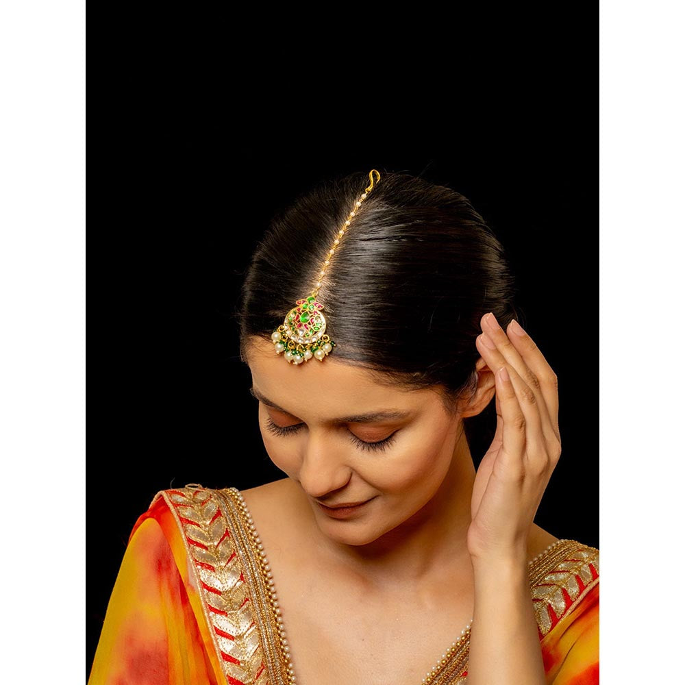 Shlok Jewels Aziza Maang Tika