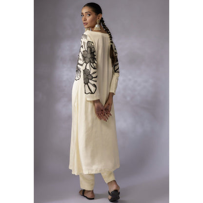 Shreeka Ivory Embroidered Kurta with Pant and Dupatta (Set of 3)