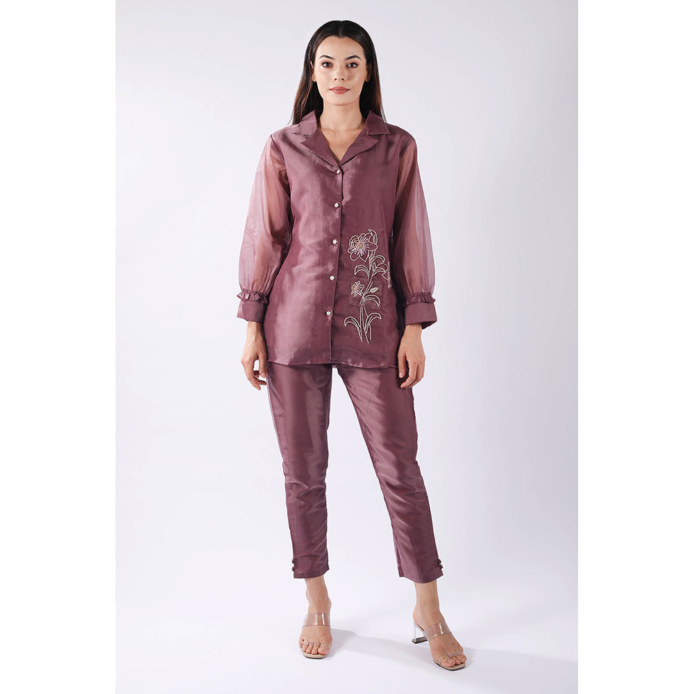 SHRUTI GOYAL Mauve Embellished Co-Ord (Set of 2)