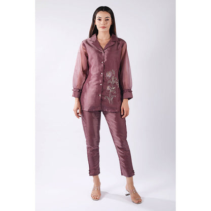 SHRUTI GOYAL Mauve Embellished Co-Ord (Set of 2)