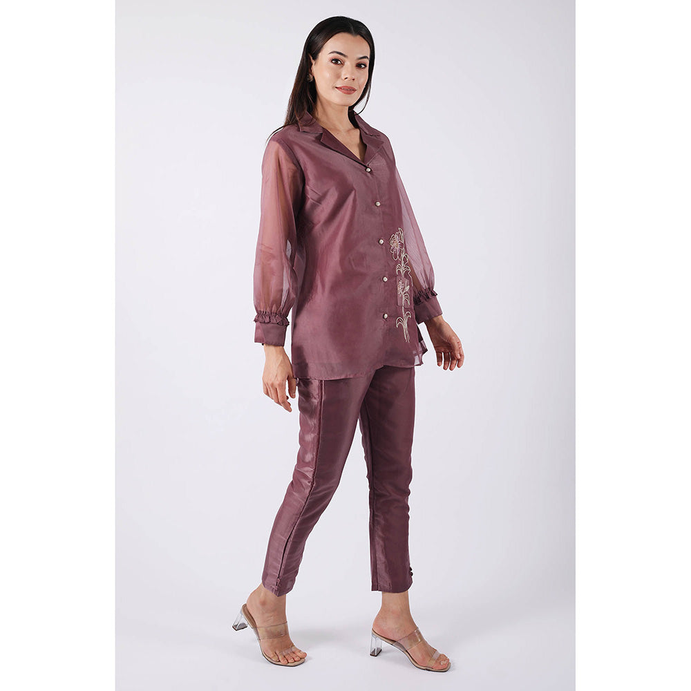 SHRUTI GOYAL Mauve Embellished Co-Ord (Set of 2)