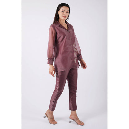 SHRUTI GOYAL Mauve Embellished Co-Ord (Set of 2)