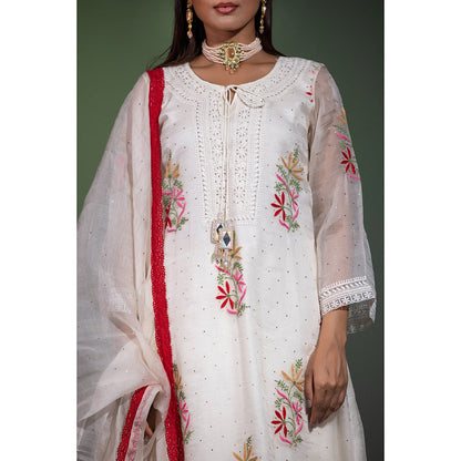 Shweta Dabas Noor Silk Organza A-Line Kurta with Pant and Dupatta (Set of 3)