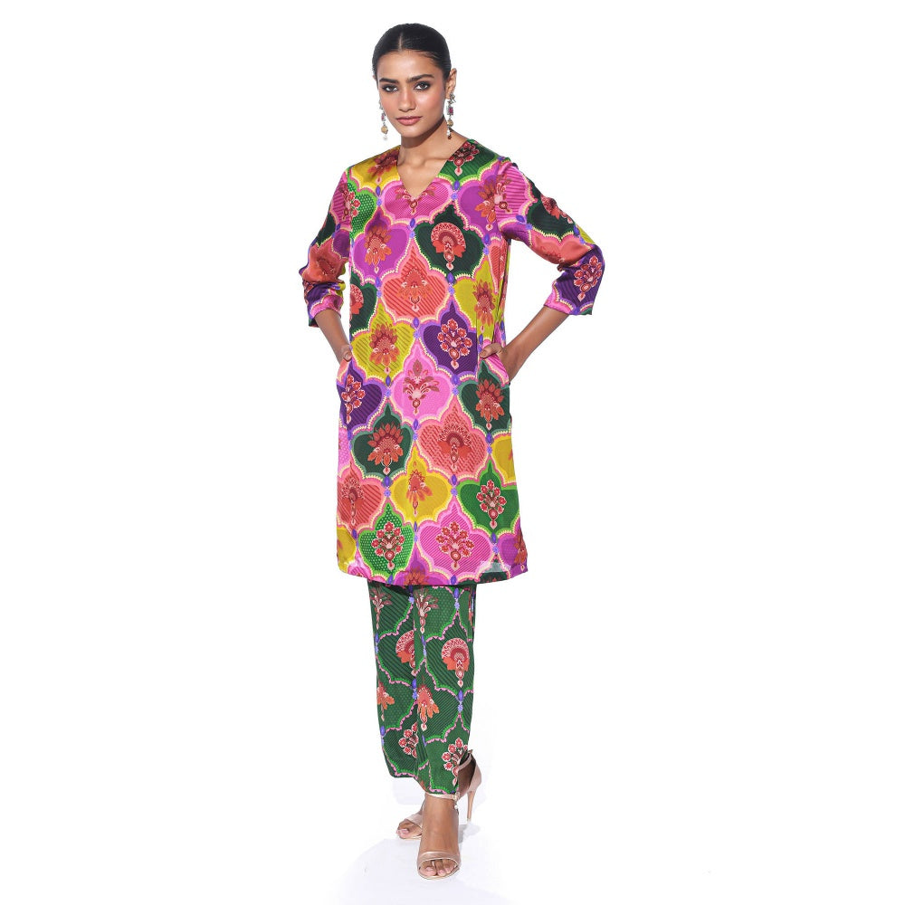 Siddhartha Bansal Multi Color Floral Co-ord (Set of 2)