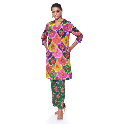 Siddhartha Bansal Multi Color Floral Co-ord (Set of 2)