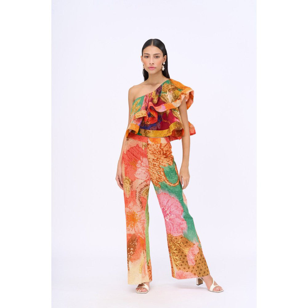 Siddhartha Bansal Multi-Colour Printed Flame Co-Ord (Set of 2)