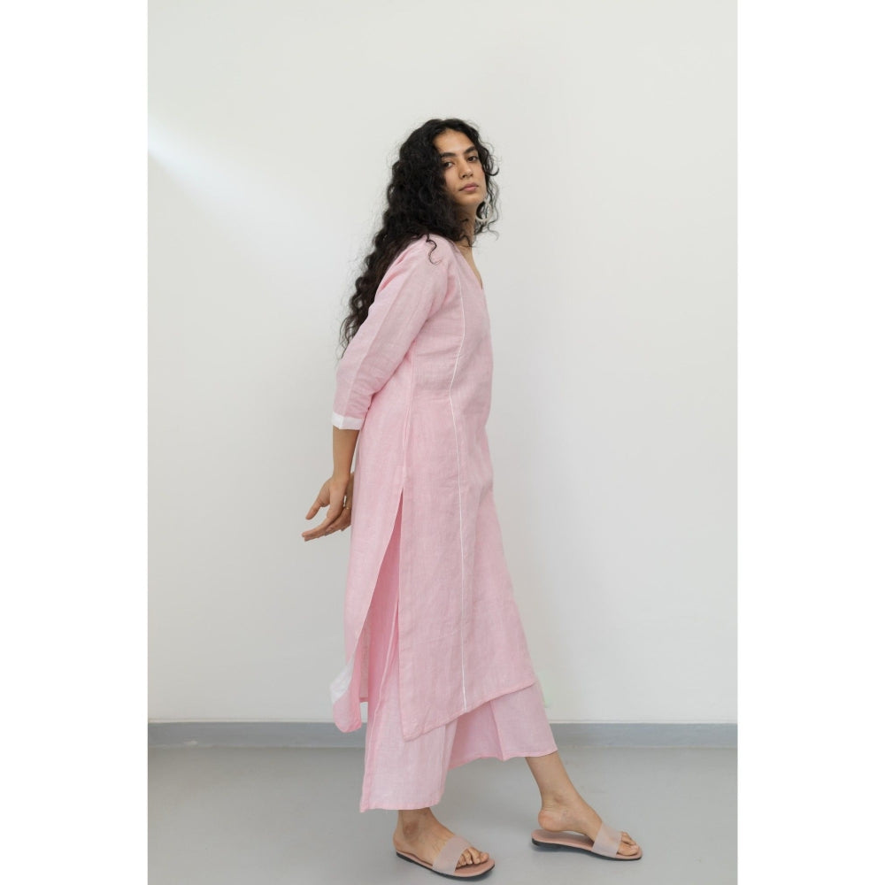 Silai Studio Bubblegum Pink Linen Kurta