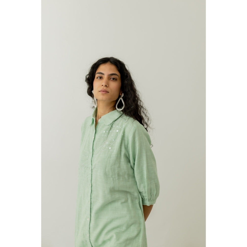 Silai Studio Mint Green Cotton Kurta