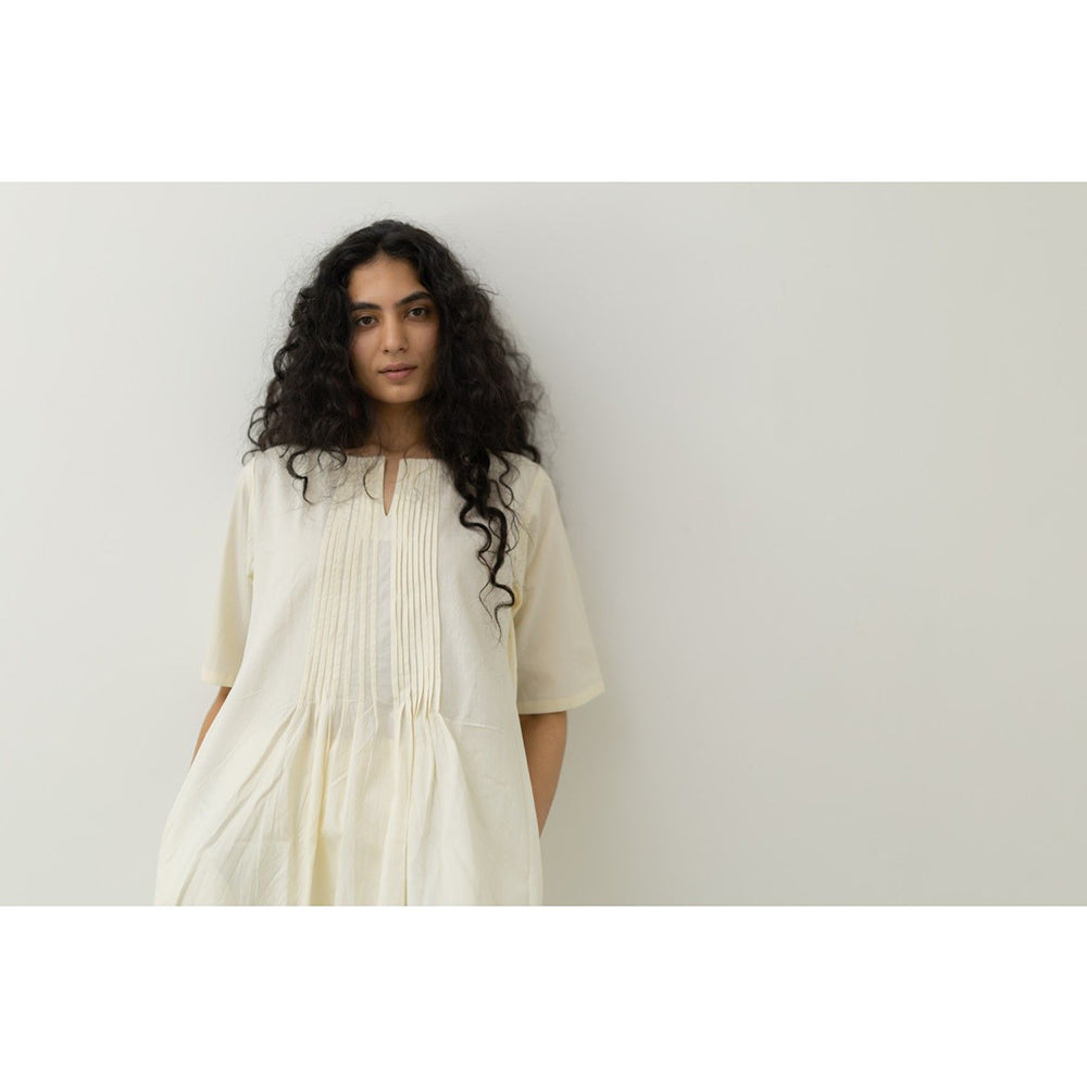 Silai Studio Chalk Pin Tucks Cream Tunic and Palazzo (Set of 2)