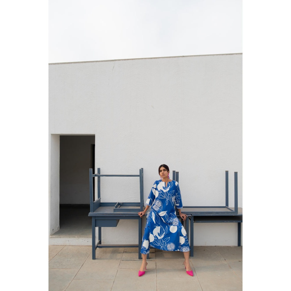 Silai Studio Blue Anaar Kurta