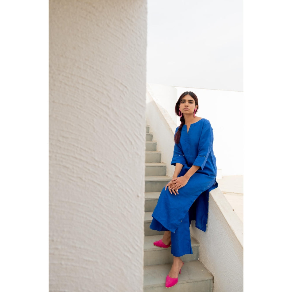 Silai Studio Sapphire Linen Kurta