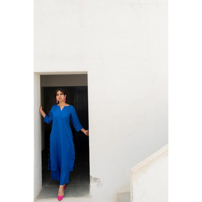 Silai Studio Sapphire Linen Kurta