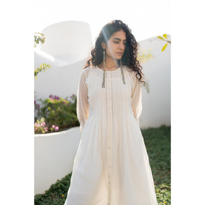 Silai Studio Dewy Mist Pleated Kurta with Inner (Set of 2)