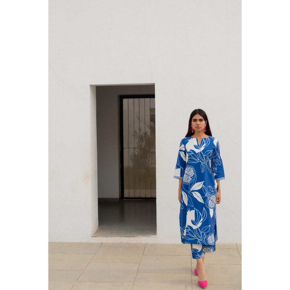 Silai Studio Blue Anaar Kurta with Pant (Set of 2)