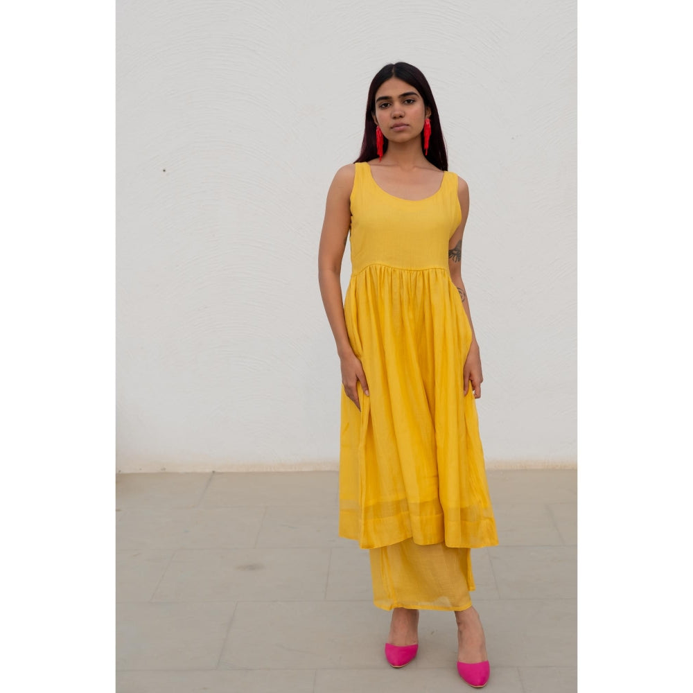 Silai Studio Yellow Fields Kurta with Palazzo (Set of 2)