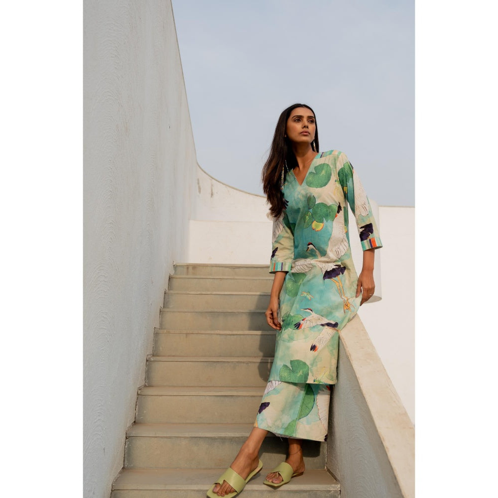 Silai Studio Birds Eye View Kurta with Palazzo (Set of 2)