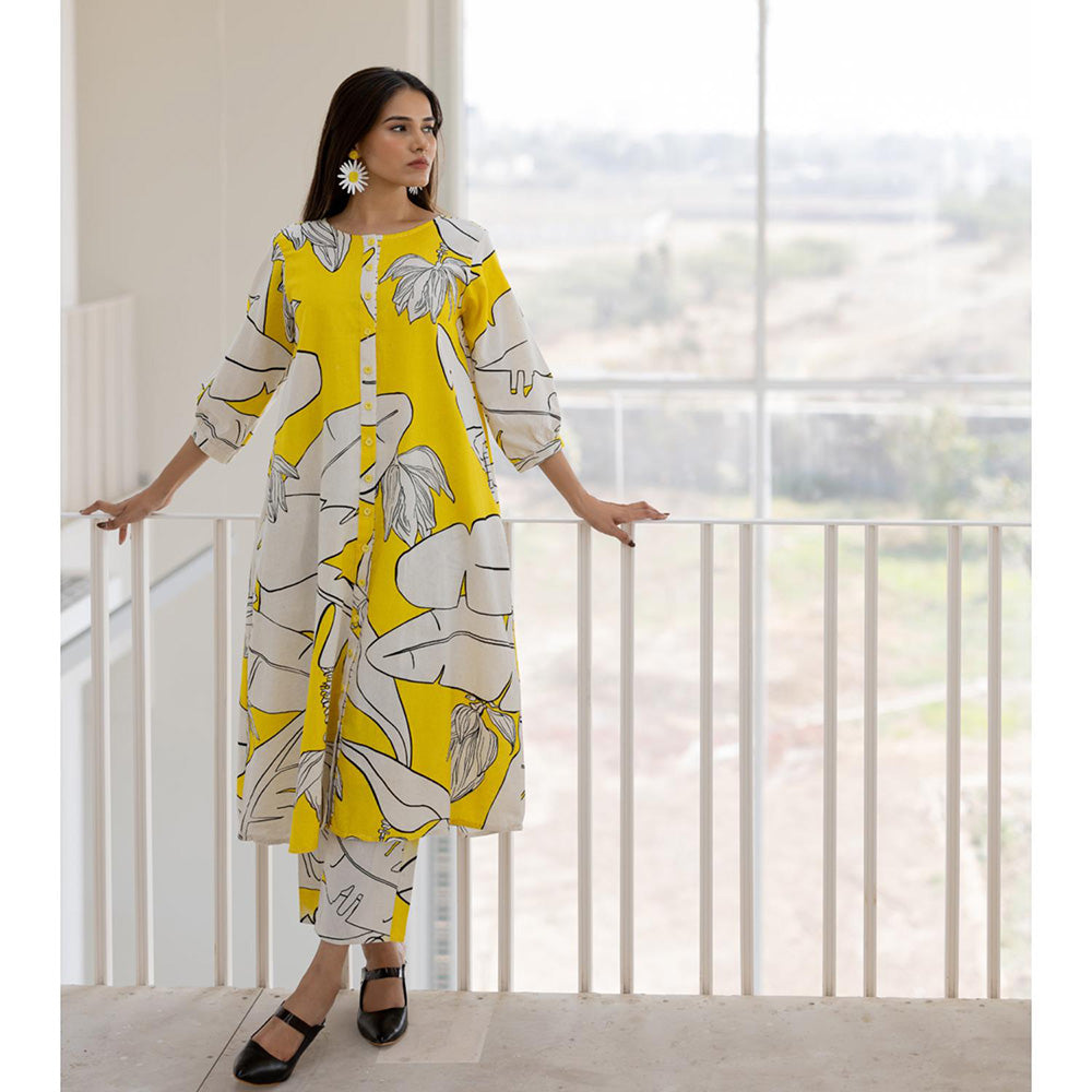 Silai Studio Plantain Orchard Button Down Kurta