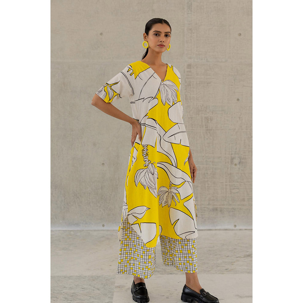 Silai Studio Plantain Orchard Printed Kurta and Palazzo (Set of 2)