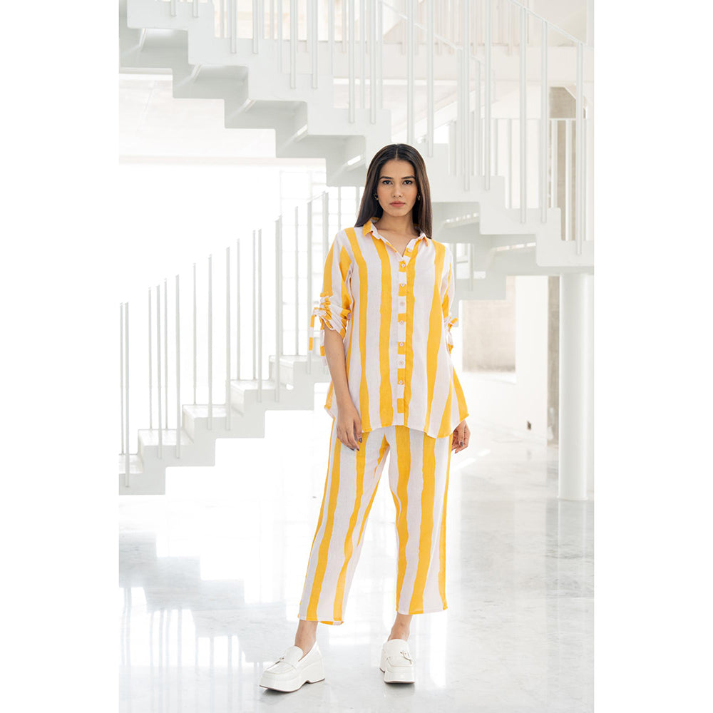 Silai Studio Yellow Lemonade Stripes Co-Ord (Set of 2)