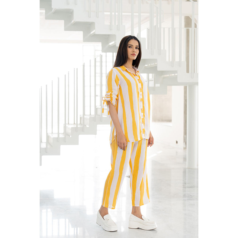 Silai Studio Yellow Lemonade Stripes Co-Ord (Set of 2)