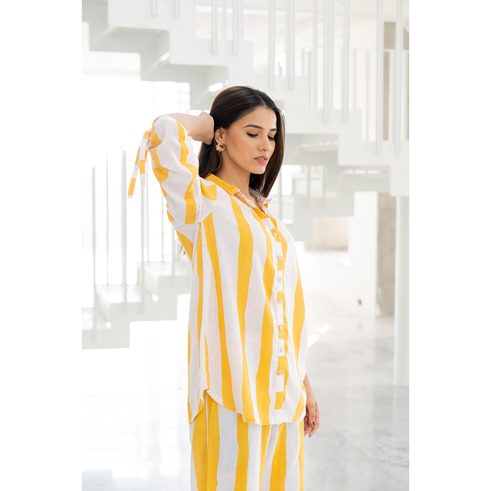 Silai Studio Yellow Lemonade Stripes Co-Ord (Set of 2)
