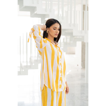Silai Studio Yellow Lemonade Stripes Co-Ord (Set of 2)